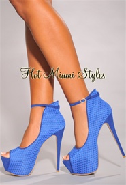 Blue Textured high hill pump